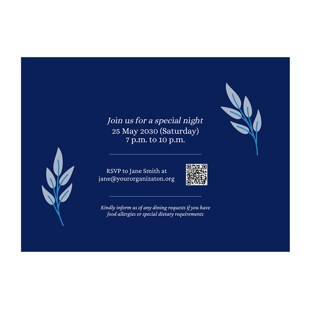 A8 Invitation Back